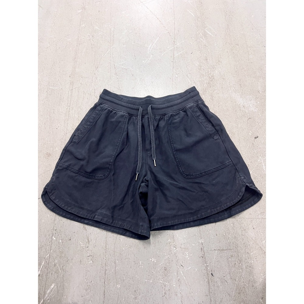 Athleta Farallon Shorts Womens Medium Black Drawstring Flat Front Activewear